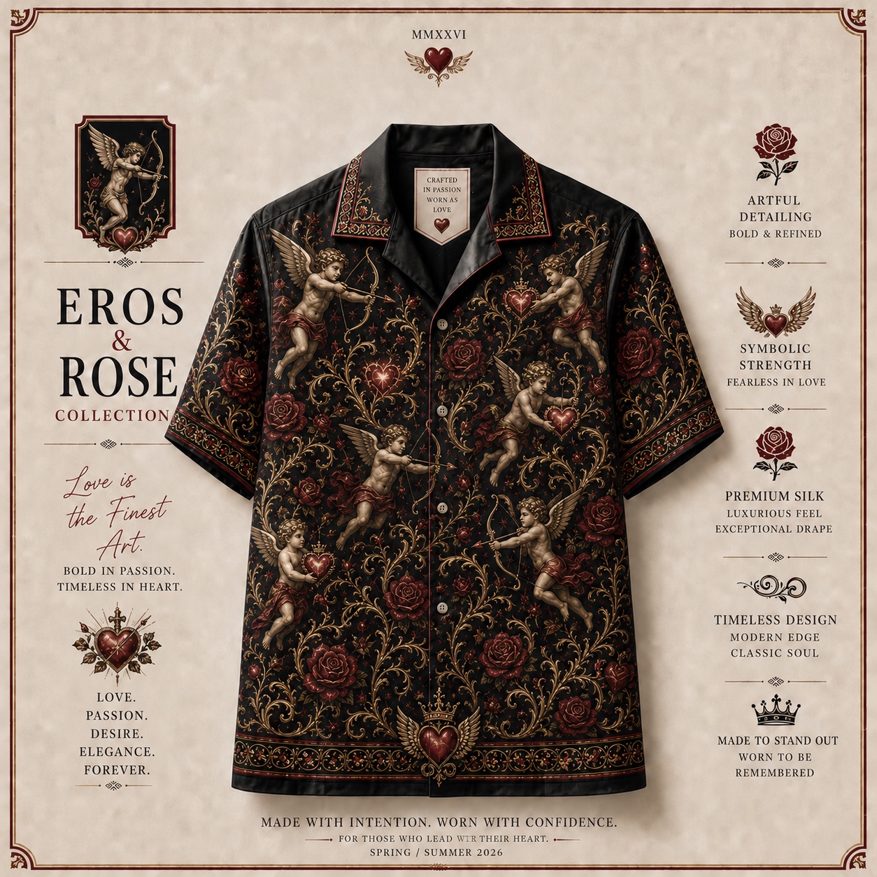 Áo Hawaii Eros Cupid