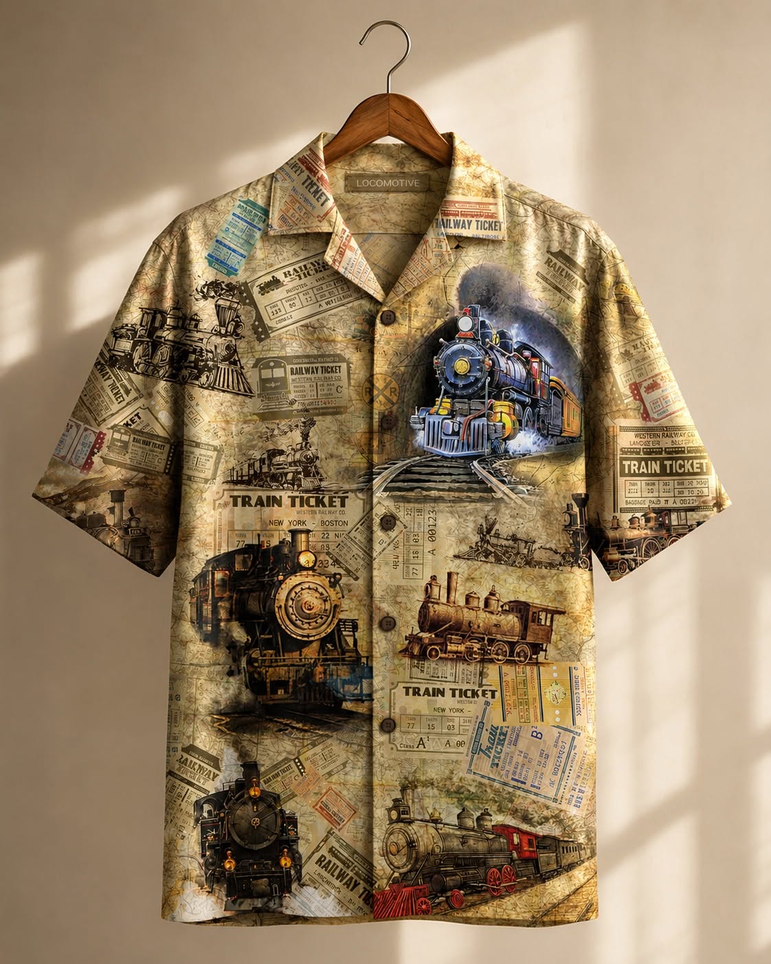 Áo Hawaii Tem Tàu Vintage