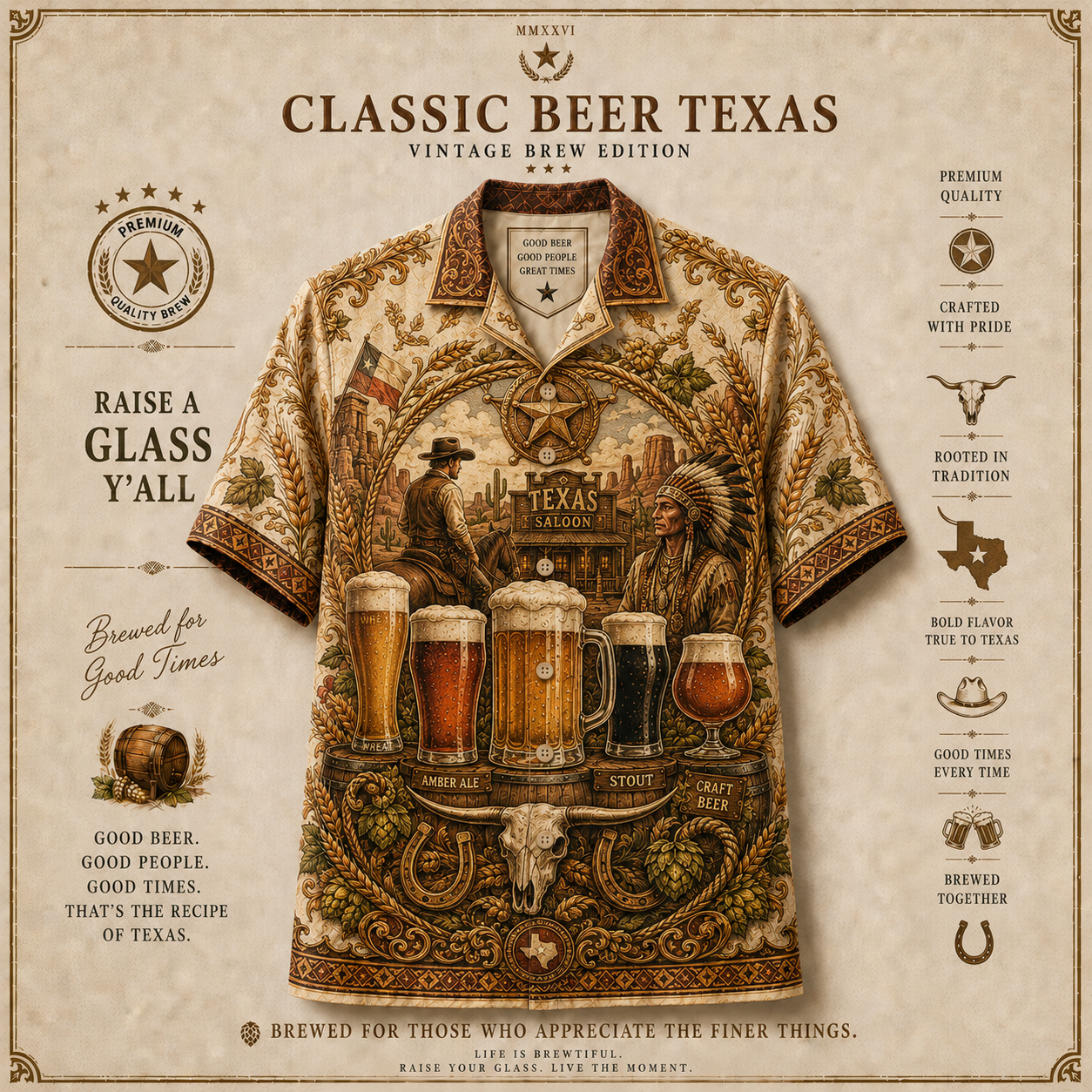 Áo Hawaii Texas Beer